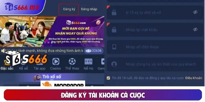 Đăng ký tài khoản cá cược